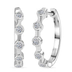 Luxuriant Lab Grown Diamond (SI-GH) Full Hoop Earring in Rhodium Overlay Sterling Silver