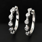 Luxuriant Lab Grown Diamond (SI-GH) Full Hoop Earring in Rhodium Overlay Sterling Silver