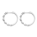 Luxuriant Lab Grown Diamond (SI-GH) Full Hoop Earring in Rhodium Overlay Sterling Silver