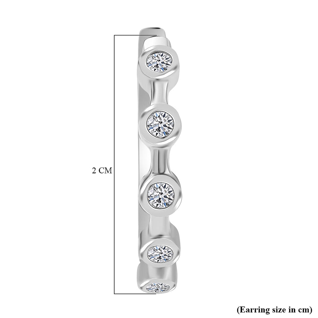 Luxuriant Lab Grown Diamond (SI-GH) Full Hoop Earring in Rhodium Overlay Sterling Silver