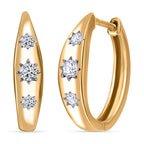 Luxuriant Diamond Lab Grown Diamond Hoop Earring in Vermeil Yellow Gold Plated Sterling Silver 0.25 Ct.