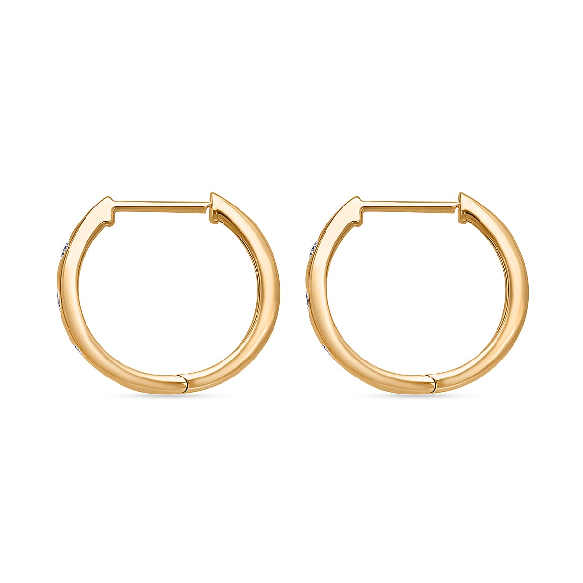 LUXURIANT Lab Grown Diamond Hoop Earring in Vermeil Yellow Gold Plated Sterling Silver 0.25 Ct. 8040476 3