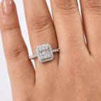 Luxuriant Lab Grown Diamond (SI-GH) Ring in Rhodium Overlay Sterling Silver 1.00 Ct.