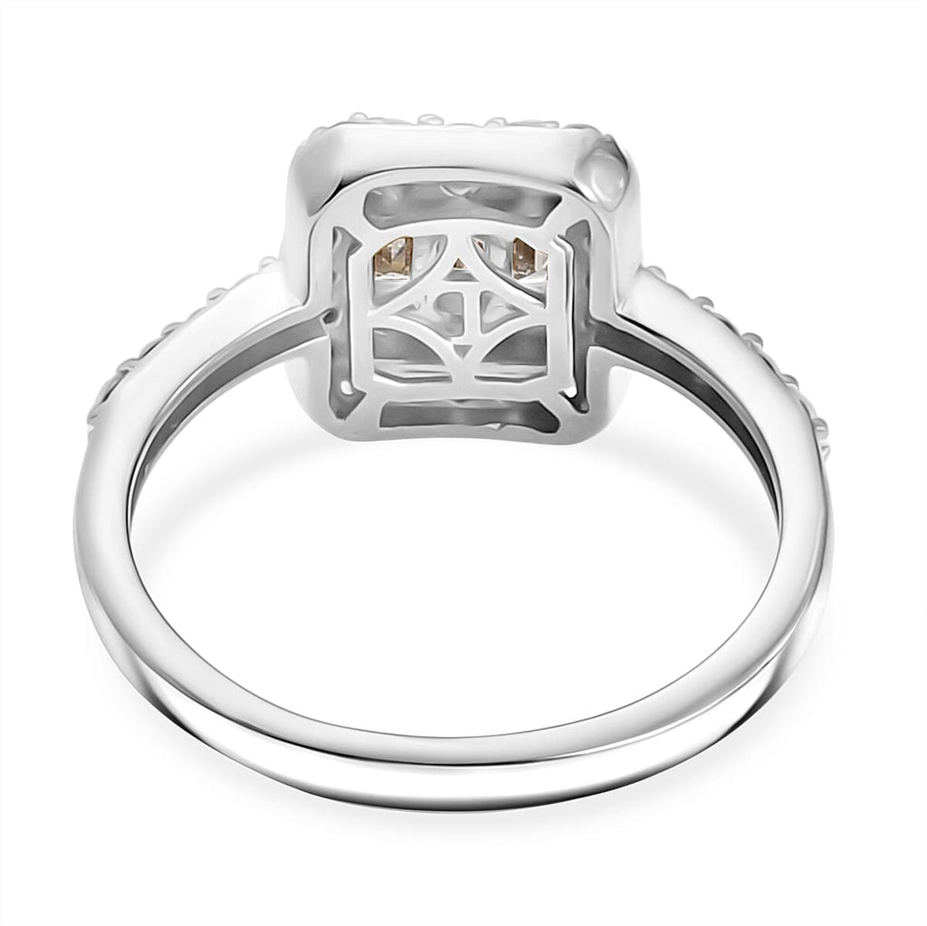 Luxuriant Lab Grown Diamond (SI-GH) Ring in Rhodium Overlay Sterling Silver 1.00 Ct.