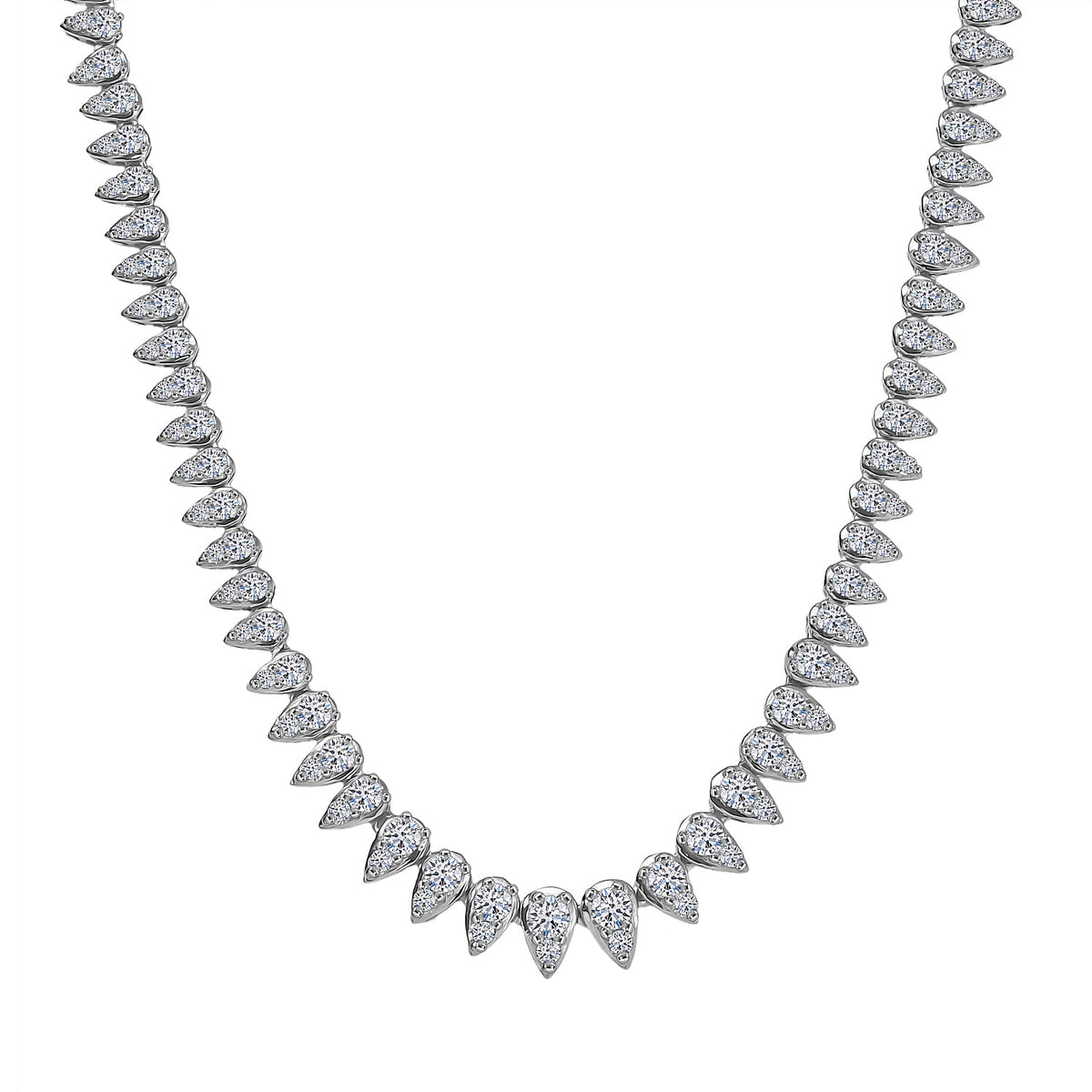 LUXURIANT 4.9 Ct. Lab Grown Diamond Necklace with GB Lock Box in Rhodium Overlay Sterling Silver 8162494 0