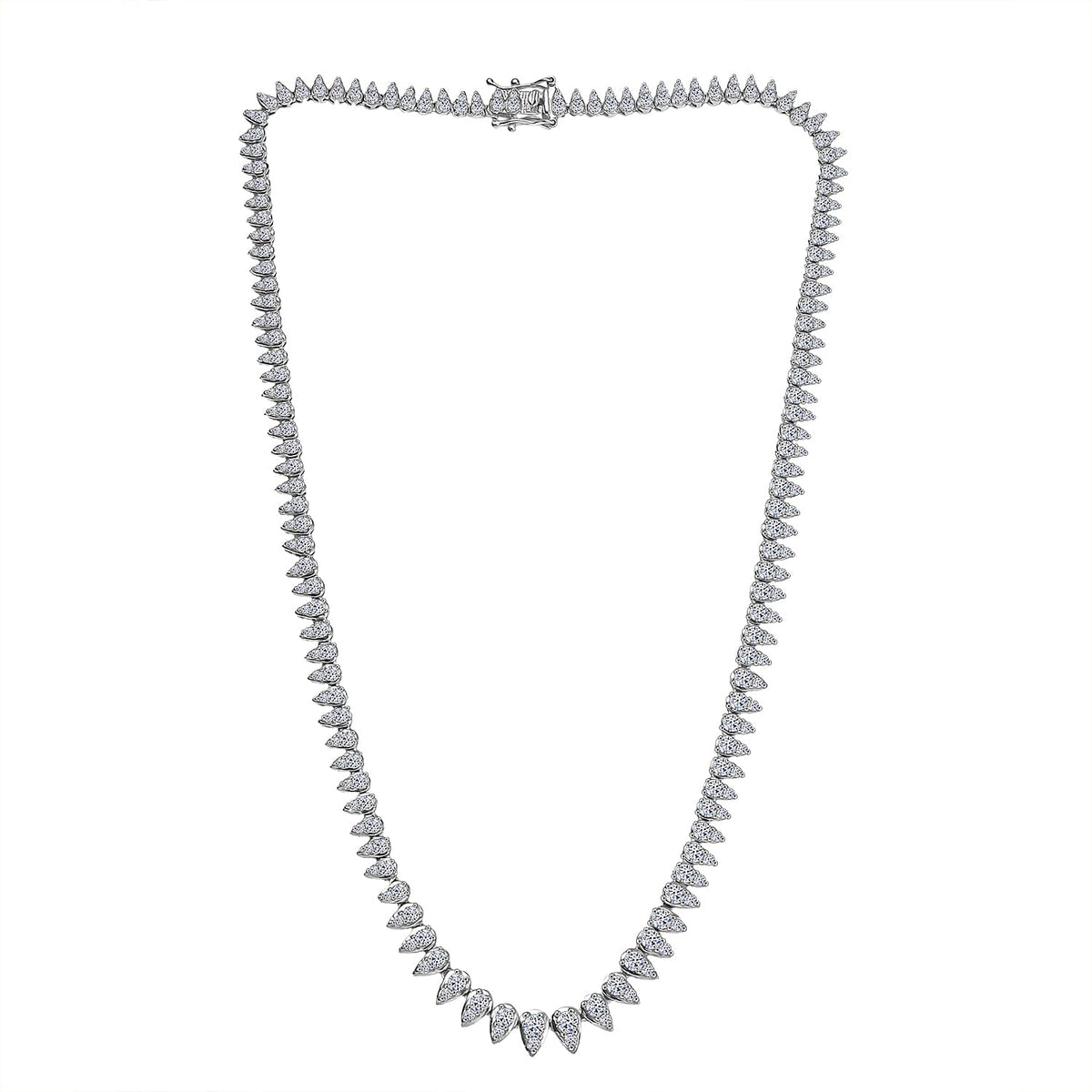 LUXURIANT 4.9 Ct. Lab Grown Diamond Necklace with GB Lock Box in Rhodium Overlay Sterling Silver 8162494 4