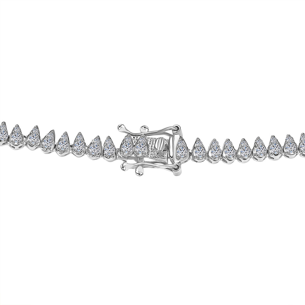 Luxuriant Lab Grown Diamond (SI-GH) Necklace (Size 16.5) in Rhodium Overlay Sterling Silver 3.98 Ct, Silver Wt. 16.29 Gms.