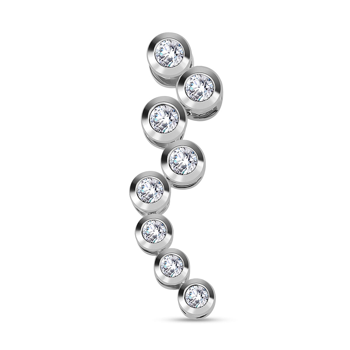 LUXURIANT 0.50 Ct. Lab Grown Diamond Bubble Pendant in Rhodium Overlay Sterling Silver 8060920 0
