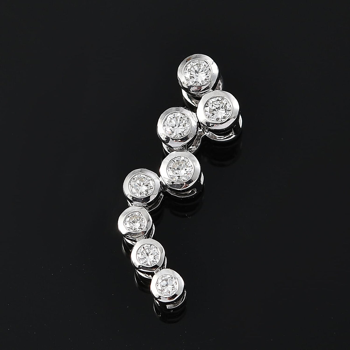 LUXURIANT 0.50 Ct. Lab Grown Diamond Bubble Pendant in Rhodium Overlay Sterling Silver 8060920 3