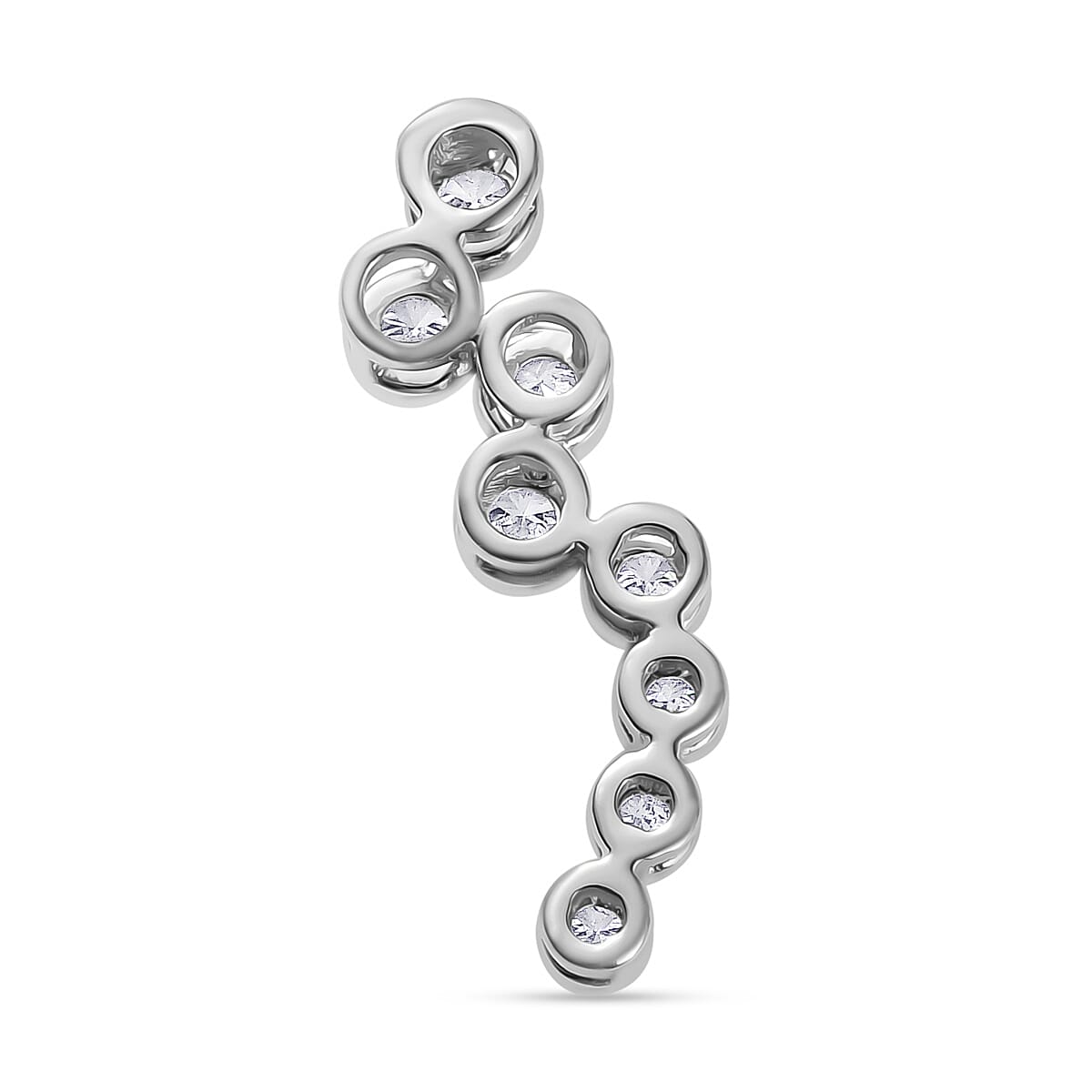 LUXURIANT 0.50 Ct. Lab Grown Diamond Bubble Pendant in Rhodium Overlay Sterling Silver 8060920 5