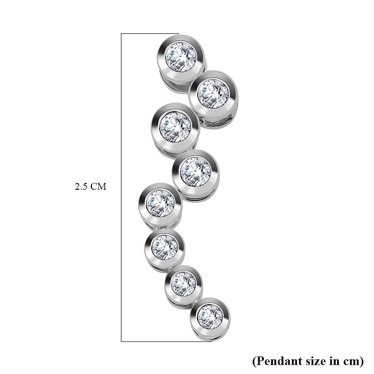 LUXURIANT 0.50 Ct. Lab Grown Diamond Bubble Pendant in Rhodium Overlay Sterling Silver 8060920 6