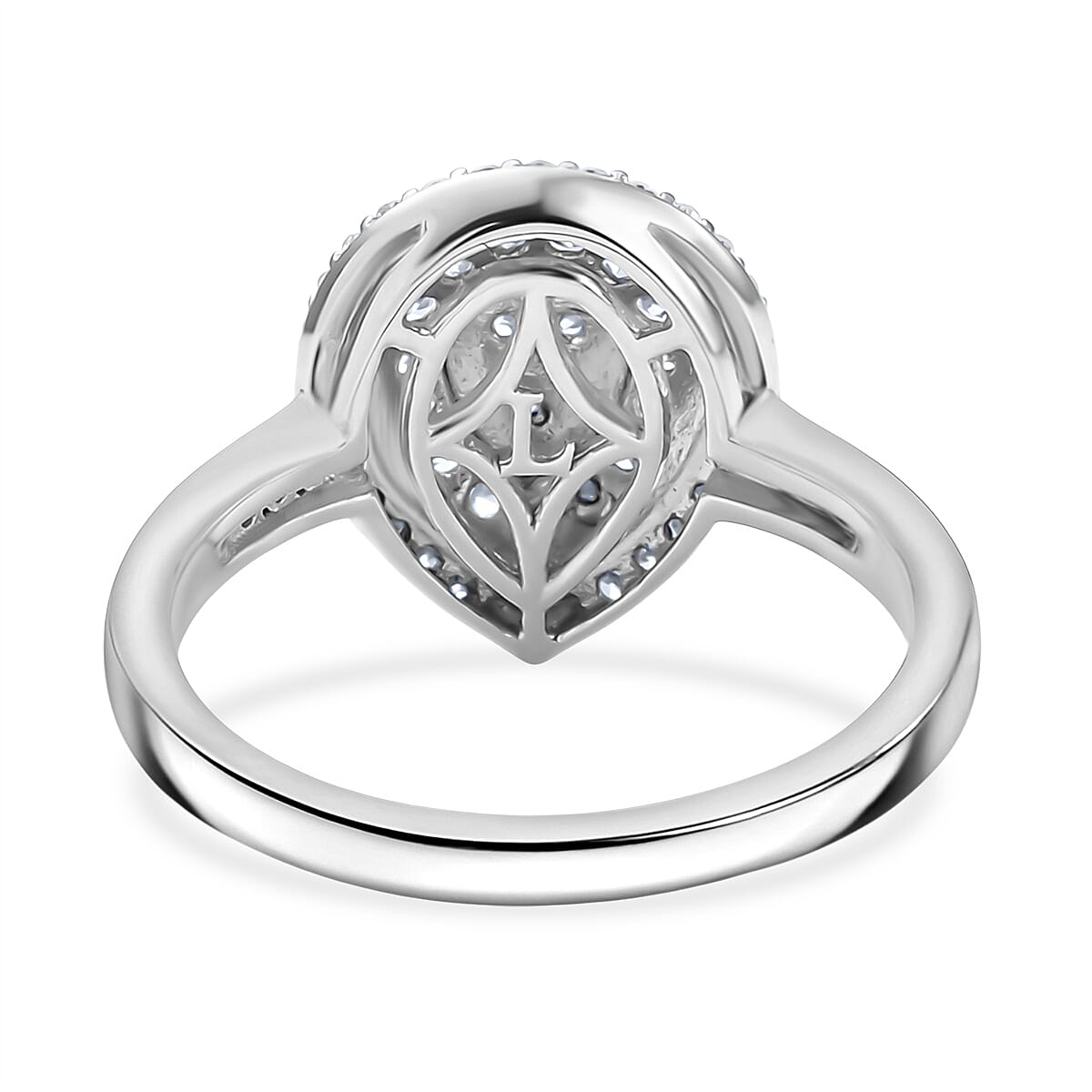LUXURIANT 0.50 Ct. Lab Grown Diamond Cluster Ring in Rhodium Overlay Sterling Silver SI-GH 8190557 5