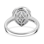 Red Carpet Collection - Luxuriant Lab Grown Diamond (SI-GH) Cluster Ring in Rhodium Overlay Sterling Silver 0.50 Ct.