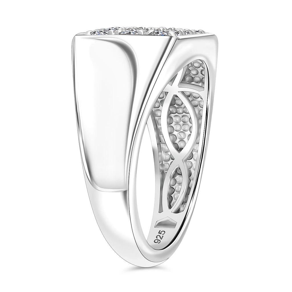 Luxuriant Diamond Lab Grown Diamond (SI-G-H) Ring in Rhodium Overlay Sterling Silver 1.00 Ct, Silver Wt. 4.60 Gms.