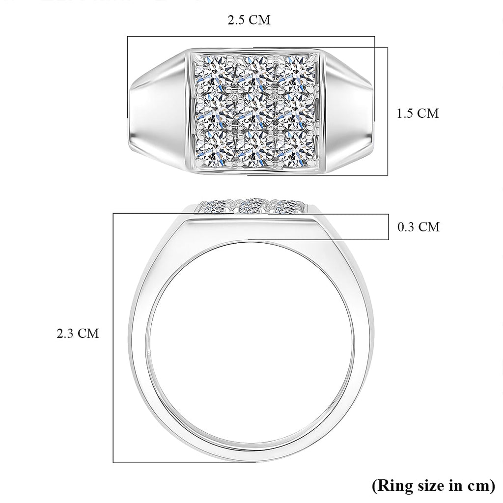 Luxuriant Diamond Lab Grown Diamond (SI-G-H) Ring in Rhodium Overlay Sterling Silver 1.00 Ct, Silver Wt. 4.60 Gms.