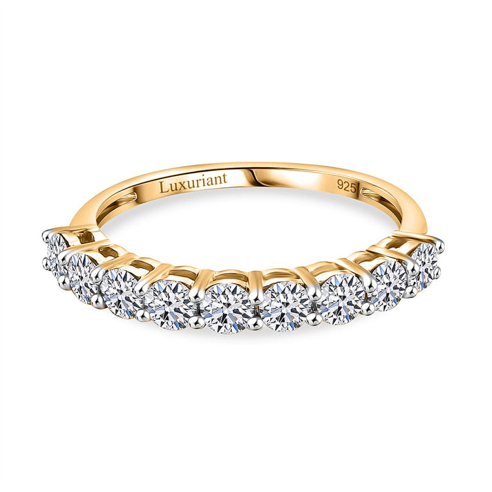 1 Ct (Sz- T) Luxuriant Diamond - Lab Grown Diamond (SI-G-H) Half Eternity Ring 18K YG VermeilSterlin 8076931 1