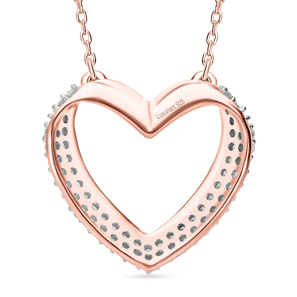 Luxuriant Diamond Lab Grown Diamond (SI-G-H) Pendant with Chain (Size - 18-2 Ext.) with Spring Ring Clasp in Vermeil Rose Gold Plated & Rhodium Overlay Sterling Silver 0.33 Ct.