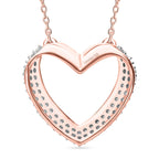 Luxuriant Diamond Lab Grown Diamond (SI-G-H) Pendant with Chain (Size - 18-2 Ext.) with Spring Ring Clasp in Vermeil Rose Gold Plated & Rhodium Overlay Sterling Silver 0.33 Ct.