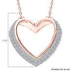 Luxuriant Diamond Lab Grown Diamond (SI-G-H) Pendant with Chain (Size - 18-2 Ext.) with Spring Ring Clasp in Vermeil Rose Gold Plated & Rhodium Overlay Sterling Silver 0.33 Ct.