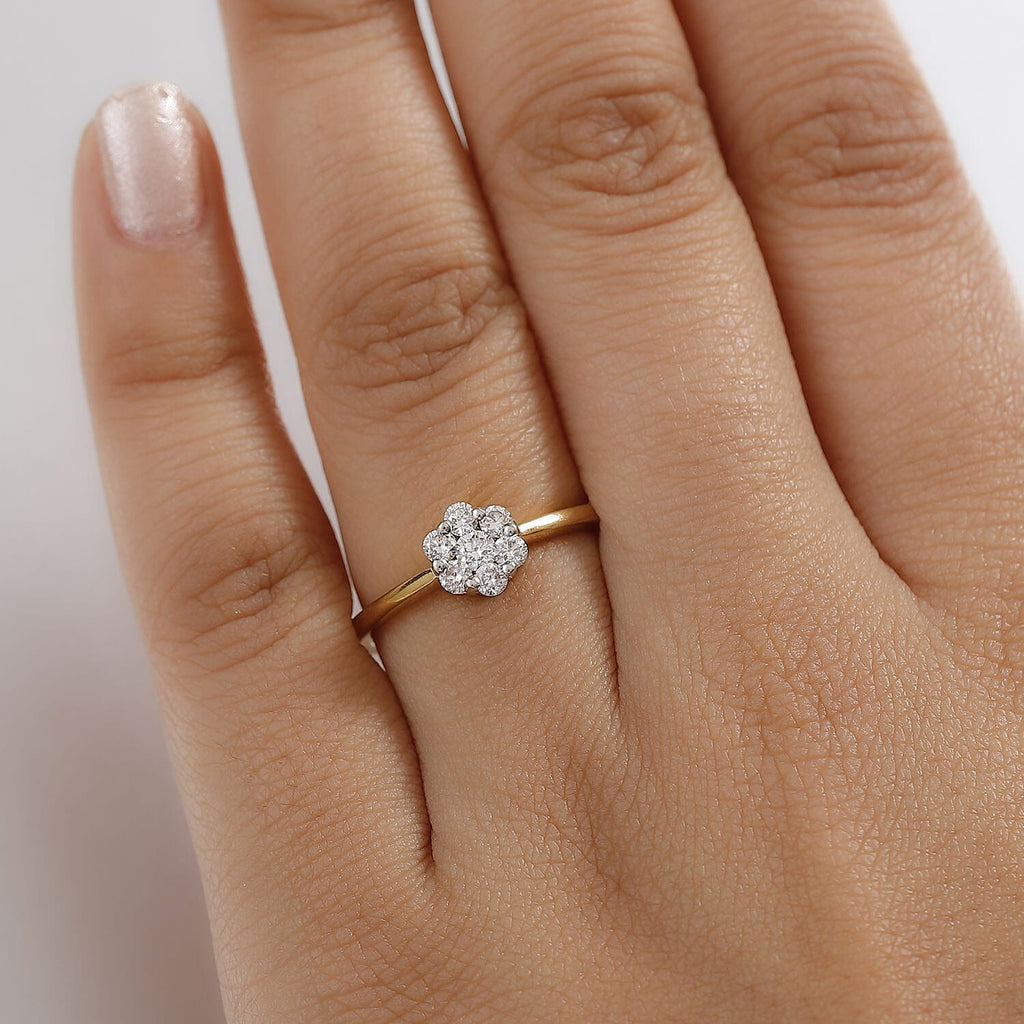 Luxuriant Diamond Lab Grown Diamond (SI-G-H) Ring in 18K Vermeil Yellow Gold Plated Sterling Silver 0.510 Ct.