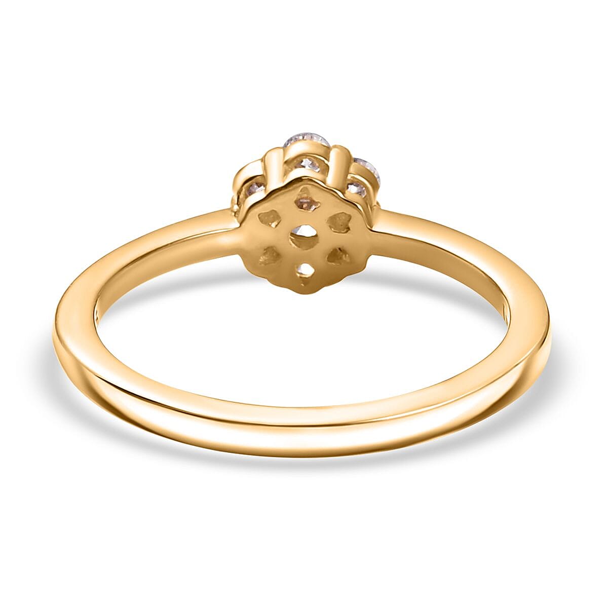 LUXURIANT 0.50 Ct. Lab Grown Diamond Cluster Ring in 18K Vermeil Yellow Gold Plated Sterling Silver (SI G/H) 8084878 5