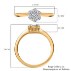 Luxuriant Diamond Lab Grown Diamond (SI-G-H) Ring in 18K Vermeil Yellow Gold Plated Sterling Silver 0.510 Ct.