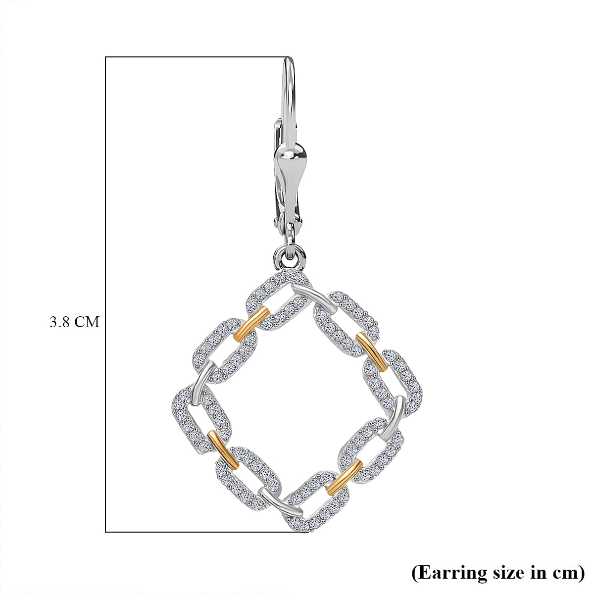 LUXURIANT Lab Grown Diamond (SI-GH) Dangle Earring in 18K Vermeil Yellow Gold Over Rhodium Overlay Sterling Silver V32552931 6