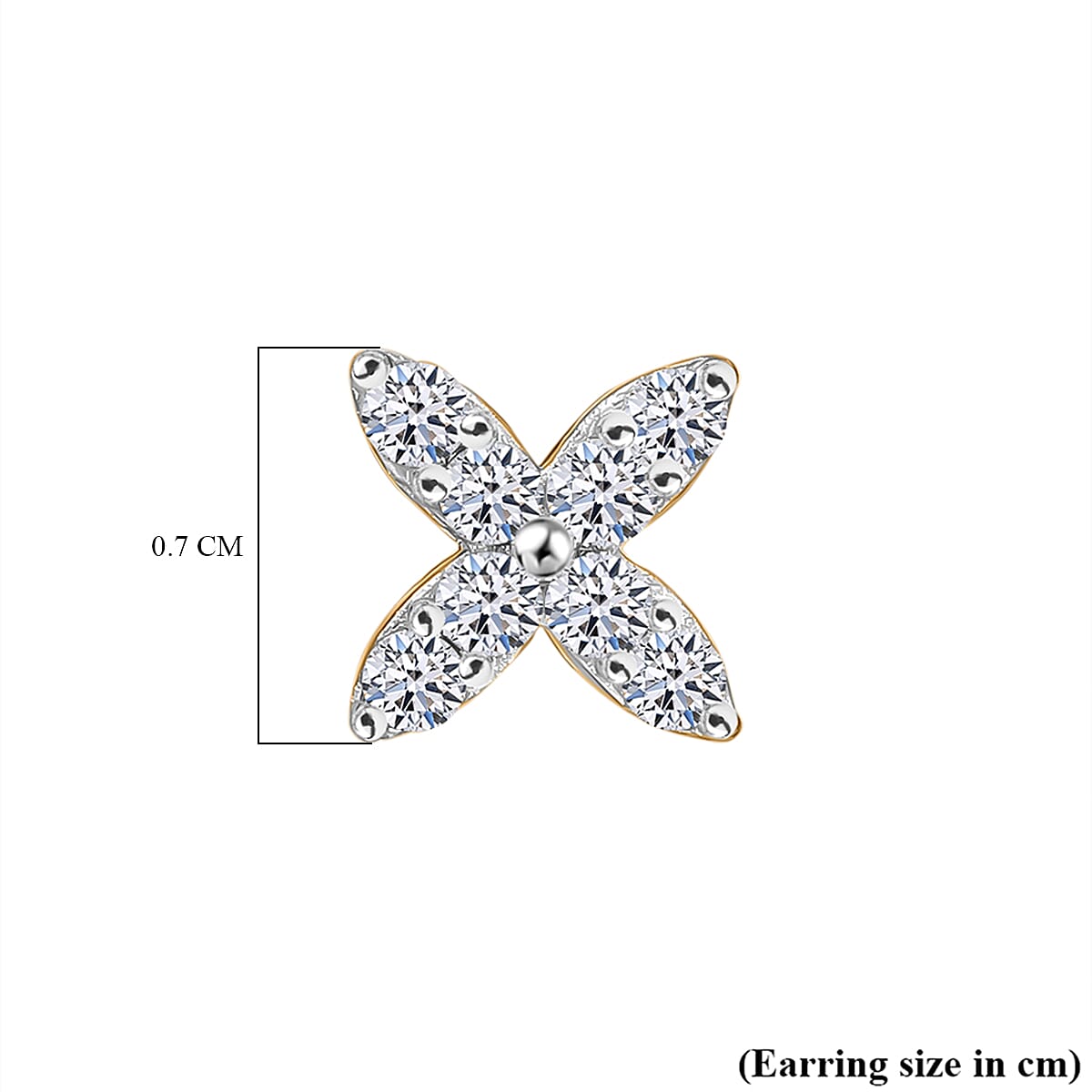 LUXURIANT Lab Grown Diamond Floral Earring with Push Back in Vermeil Yellow Gold Plated Sterling Silver (SI-G 8048174 5