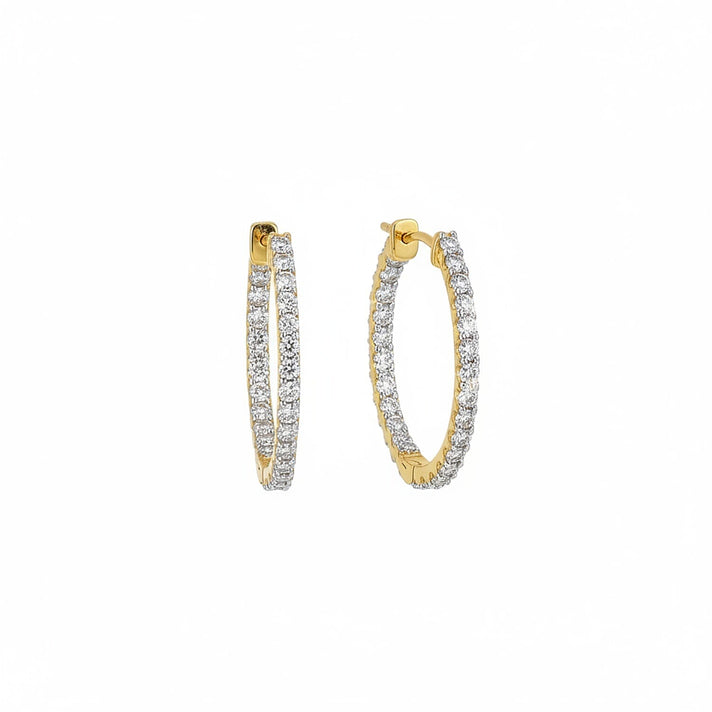 LUXURIANT 2 Ct. Lab Grown Diamond Hoop Earring in 18K Vermeil Yellow Gold Plated Sterling Silver (SI-GH) 8179181 1