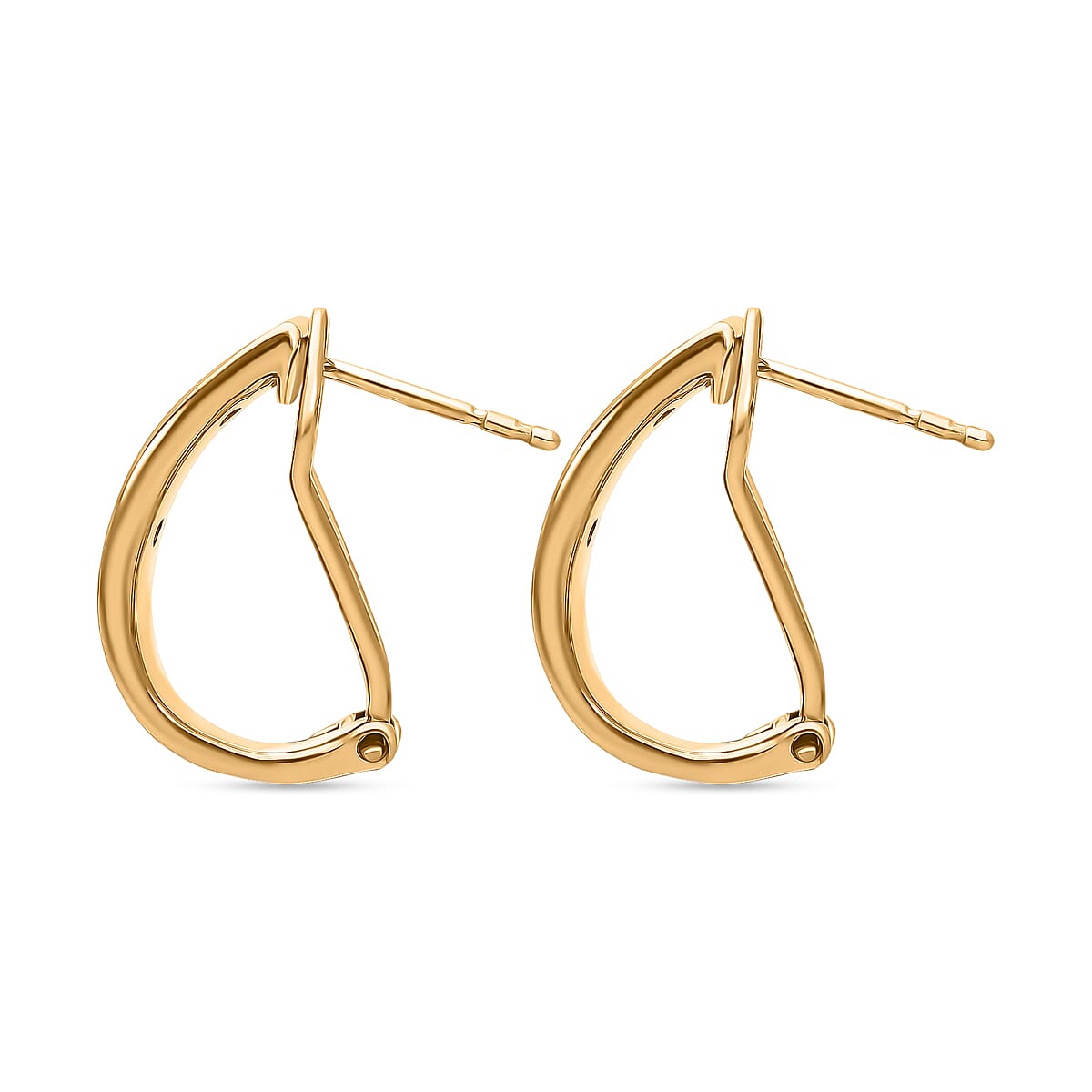 LUXURIANT Lab Grown Diamond Omega Clip Earrings in Vermeil Yellow Gold Plated Sterling Silver (SI-GH) 8170625 3