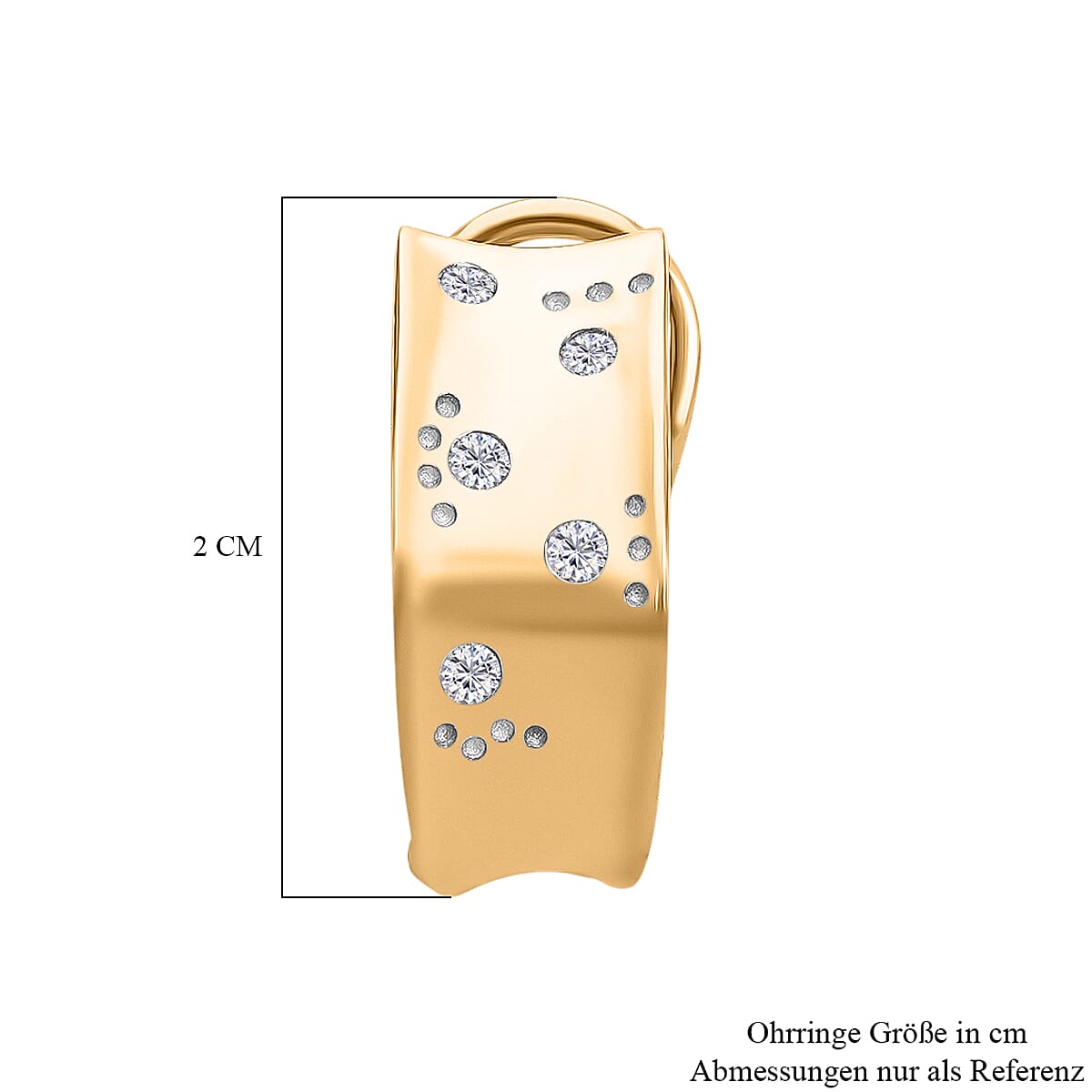 LUXURIANT Lab Grown Diamond Omega Clip Earrings in Vermeil Yellow Gold Plated Sterling Silver (SI-GH) 8170625 4