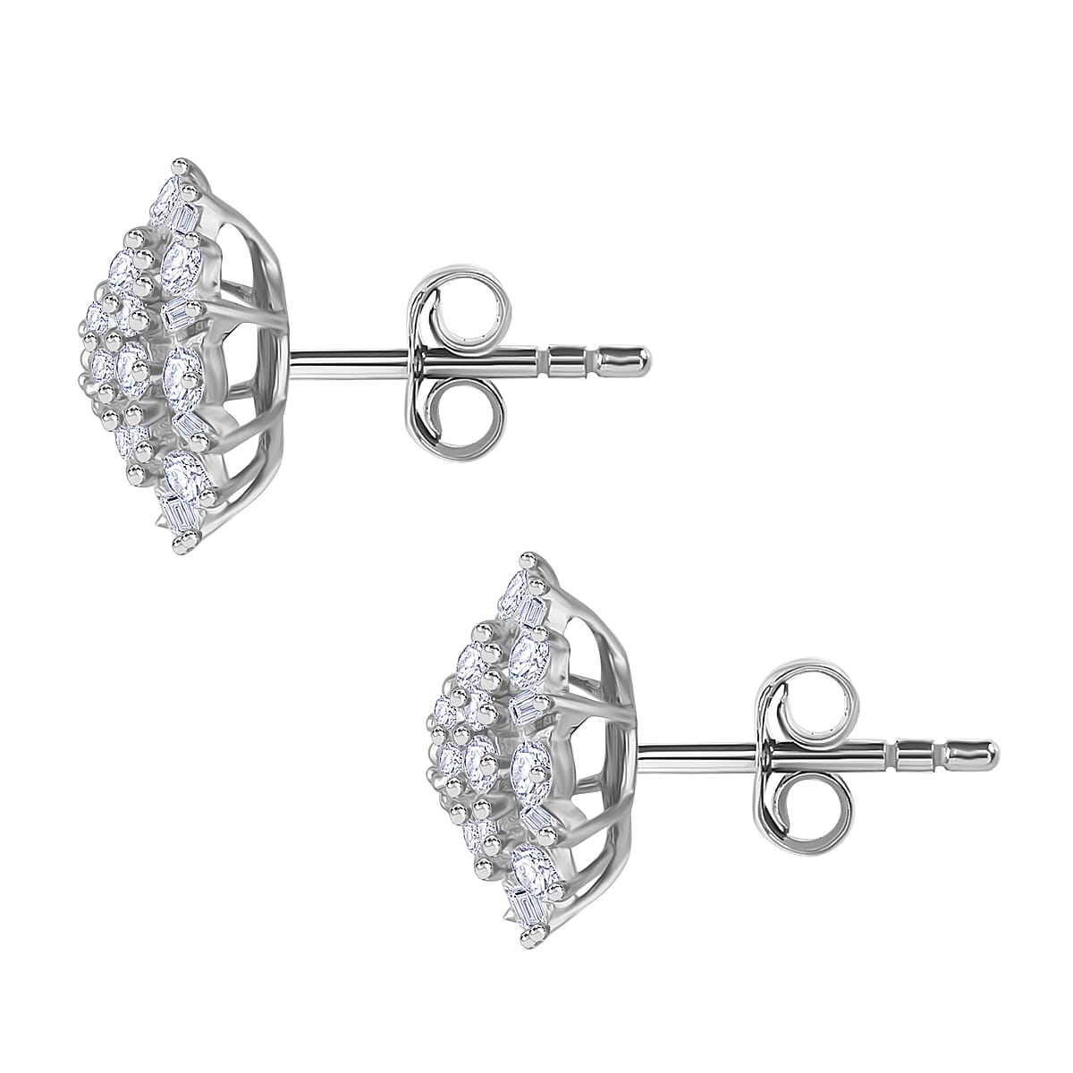 LUXURIANT Lab Grown Diamond (SI GH) Push Back Earrings in Platinum Overlay Sterling Silver 1 Ct. 8048176 2