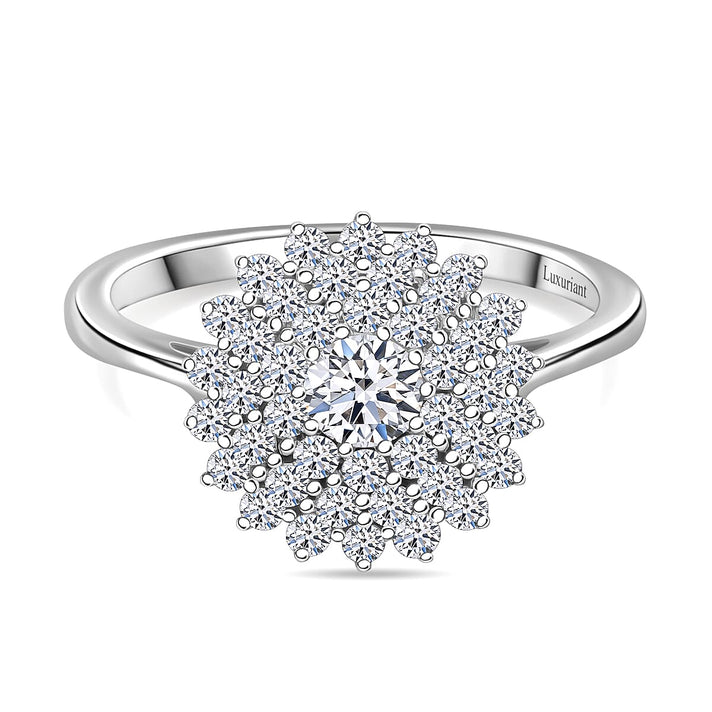 LUXURIANT Lab Grown Diamond (SI GH) Ring in Platinum Overlay Sterling Silver 1 Ct. 8048126 1