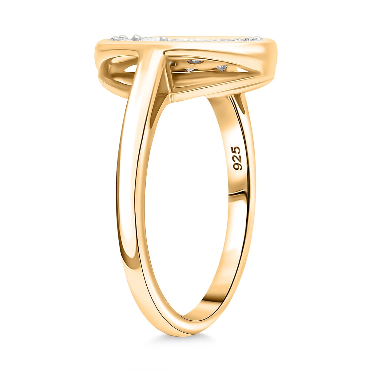 LUXURIANT 0.5 Ct. Lab Grown Diamond Cluster Ring in Vermeil Yellow Gold Over Sterling Silver 8170734 3