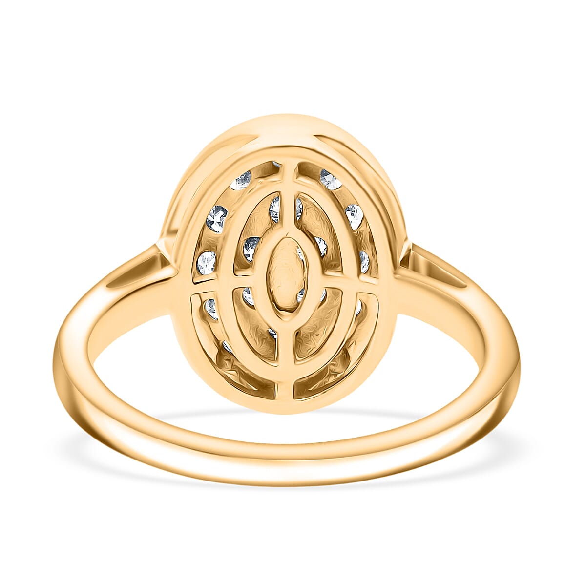 LUXURIANT 0.5 Ct. Lab Grown Diamond Cluster Ring in Vermeil Yellow Gold Over Sterling Silver 8170734 4
