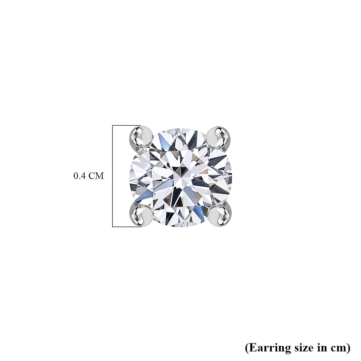 LUXURIANT Lab Grown Diamond Solitaire Earrings in 9K White Gold 7955469 5