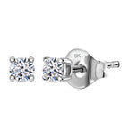 Luxuriant 9K White Gold SGL Certified Lab Grown Diamond (VS-EF) Solitaire Stud Push Back Earrings 0.51 Ct.