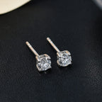 Luxuriant 9K White Gold SGL Certified Lab Grown Diamond (VS-EF) Solitaire Stud Push Back Earrings 0.51 Ct.
