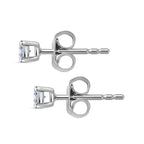 Luxuriant 9K White Gold SGL Certified Lab Grown Diamond (VS-EF) Solitaire Stud Push Back Earrings 0.51 Ct.