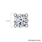 Luxuriant 9K White Gold SGL Certified Lab Grown Diamond (VS-EF) Solitaire Stud Push Back Earrings 0.51 Ct.
