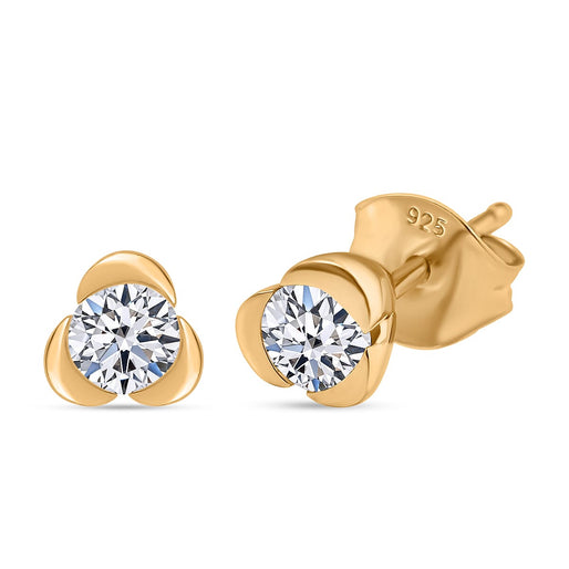 Luxuriant Lab Grown Diamond SI-GH Solitaire Earring in Sterling Silver