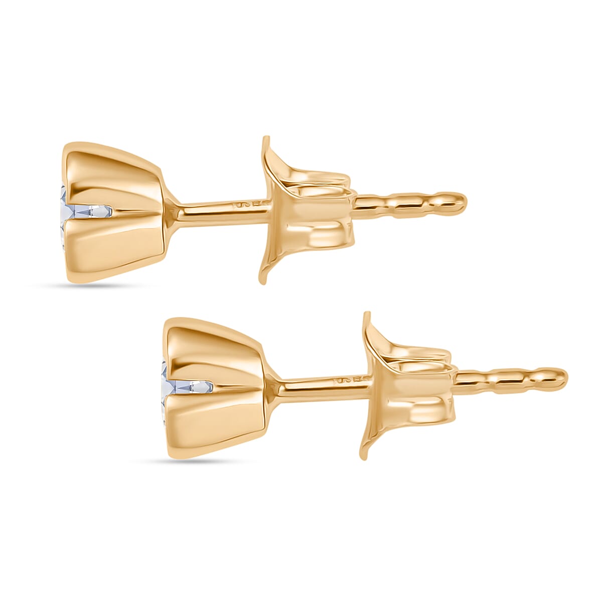 LUXURIANT 0.5 Ct. Lab Grown Diamond SI-GH Solitaire Earring in 18K Vermeil Yellow Gold Plated Sterling Silver 8167221 4