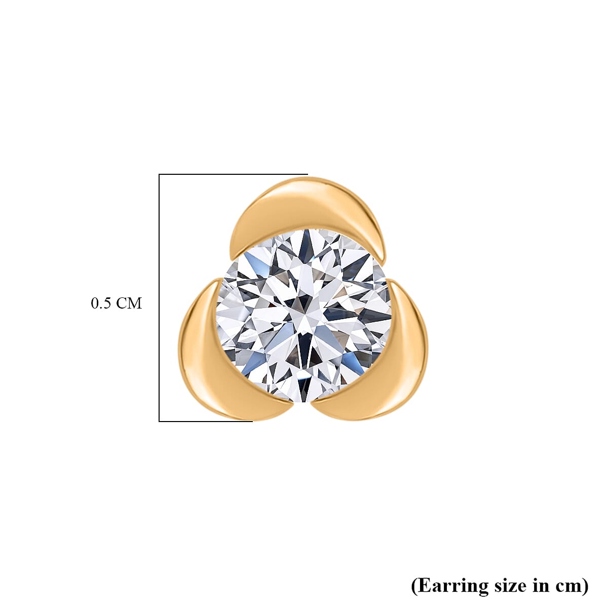 LUXURIANT 0.5 Ct. Lab Grown Diamond SI-GH Solitaire Earring in 18K Vermeil Yellow Gold Plated Sterling Silver 8167221 5