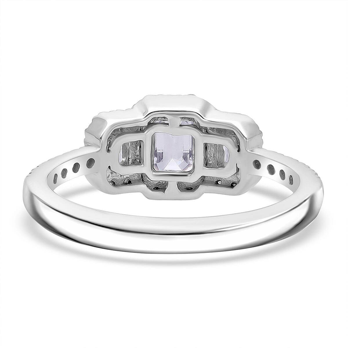 LUXURIANT 1 Ct. Lab Grown Diamond Engagement Ring in Platinum Overlay Sterling Silver (VS-G-H) 8023744 3