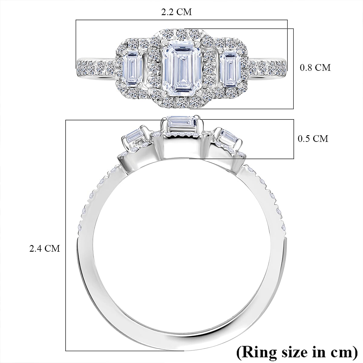 LUXURIANT 1 Ct. Lab Grown Diamond Engagement Ring in Platinum Overlay Sterling Silver (VS-G-H) 8023744 4