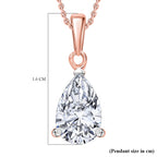 Luxuriant Diamond Pear Cut Lab Grown Diamond Pendant with Chain (Size 18-20) in Vermeil Rose Gold Plated Sterling Silver 1.00 Ct.
