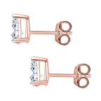 Luxuriant Diamond Pear Cut Lab Grown Diamond Stud Push Back  Earring in Vermeil Rose Gold Plated Sterling Silver 0.50 Ct.