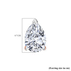 Luxuriant Diamond Pear Cut Lab Grown Diamond Stud Push Back  Earring in Vermeil Rose Gold Plated Sterling Silver 0.50 Ct.