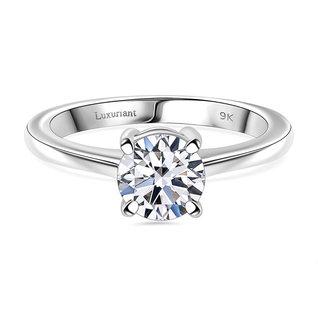 Luxuriant Diamond - 9K White Gold SGL Certified Lab Grown Diamond (SI-G-H) Solitaire Ring 1.00 Ct.