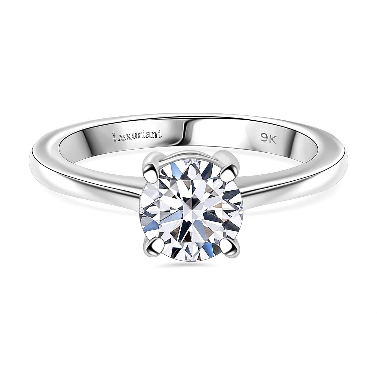 LUXURIANT 1 Ct. Lab Grown Diamond Solitaire Ring in 9K White Gold, SGL Certified 8022433 0